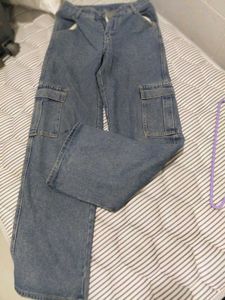 Urbanic Blue Cargo Jeans | Straight Fit | XS | Lig