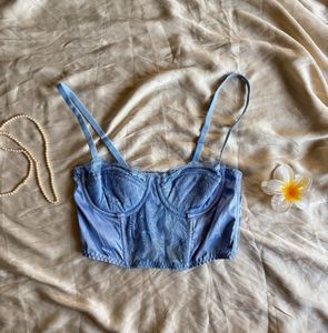 Light Blue Lace Corset Top