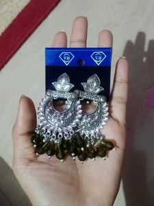 Elegant Ethnic Silver Jhumka Earrings