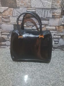 Chic Black Patent Handbag