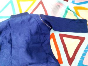 Vintage Blue Embroidered Kurti