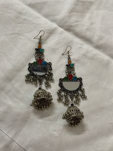 Boho Mirror Jhumka Earrings