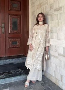 Elegant Cream Embroidered Kurta Set