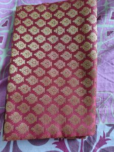 Elegant Red & Gold silk blouse pieces