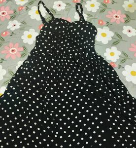Chic Polka Dot Black Dress Y2k