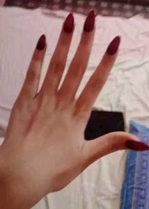 reusable Press-On Nails Burgundy
