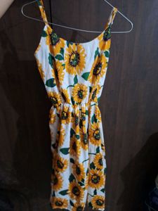 Sunflower Print Summer Dress