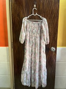 34 bust Chic Floral Print Maxi Dress women’s