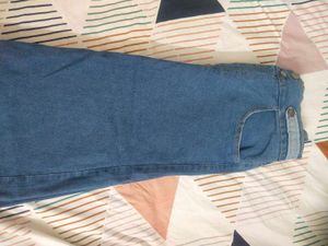 Classic Blue Denim Midi Skirt