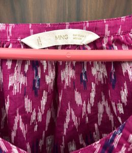 Mango Printed Puffed Sleeve Top