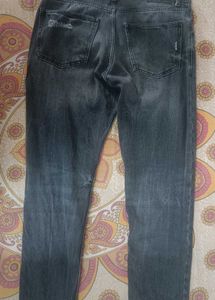 Men's Distressed Grey Jeans
