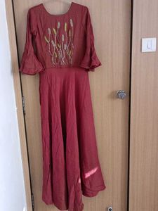 Embroidered Red Kurta