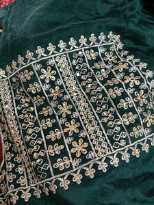 Emerald Green Embroidered Anarkali/ Gown