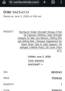 Nutriburst omega 3 Fish oil