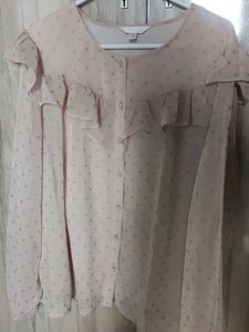 Sheer Ruffle Dot top