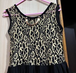 Black &amp; Gold Lace Cocktail Dress