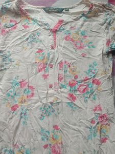 Floral Print Midi Kurta