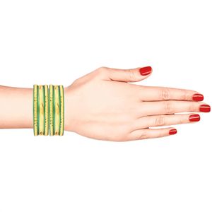 Acrylic Green Gold Bangles Size 2-10