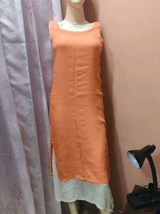 Orange Sleeveless Kurta