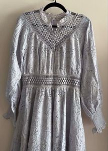 AllSaints Gen Broderie long sleeve dress