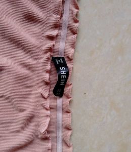 Pink Off-Shoulder Ribbed Top