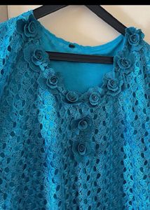 Beautiful Blue Lace Summer Dress