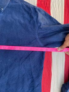 PRIMARK Blue Corduroy Long Sleeve Shirt