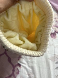 New Woollen Cream Beanie Or Cap
