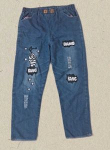 Funky  Print Wide Leg Jeans