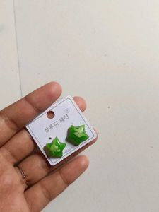 Cute Green Star Earrings