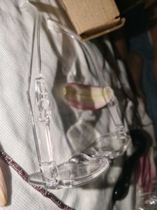 Clear Square Sunglasses with Cat Detail
