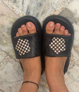 Cute Checkerboard Flower Slides