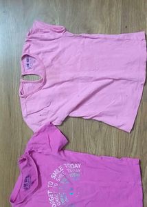 set of 2 Cute Pink T-Shirts for Girls
