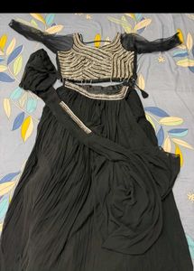 Elegant Black Embellished Gown