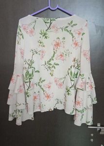 Floral Bell Sleeve Top