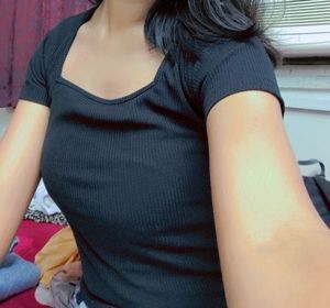 Ribbed Square Neck Top