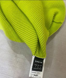 SHEIN Neon Green Ribbed Dress