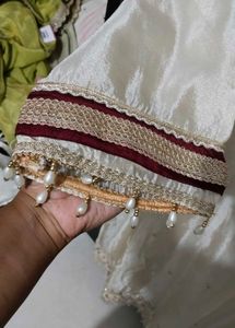 Elegant Cream Embroidered Kurta Set