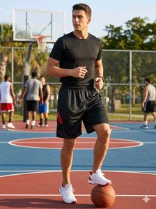 Unisex Black Athletic Shorts