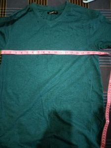 Zudio Teal V-Neck T-Shirt