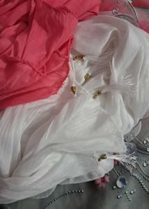 Dupattas - Pink &amp; White