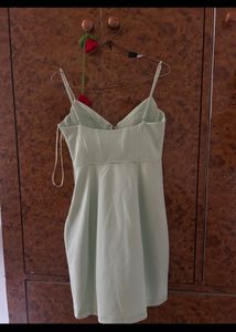 Mint Green Lace-Up Mini Dress