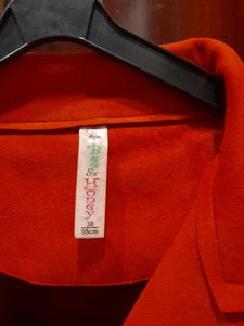 Red Faux Suede Cropped Jacket
