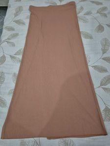 Ribbed High-Waist Maxi Skirt with Slit