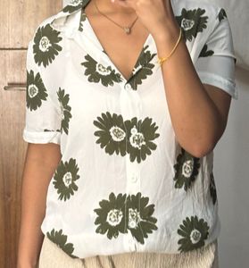 Floral Print Button-Up Shirt