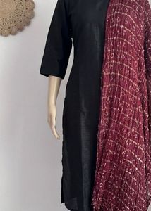 Elegant Maroon Chanderi Dupatta