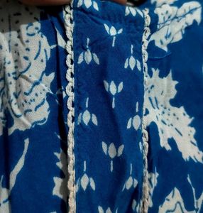 Blue Floral Print Kurta