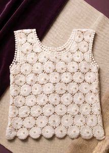 Boho Crochet Blouse with Pearls