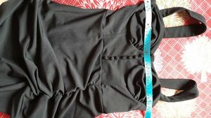 Elegant Black Ruched Midi Dress