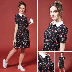 Floral Print Short Sleeve Dress